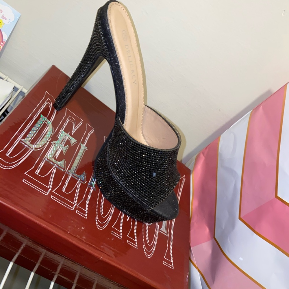 Black studded heels